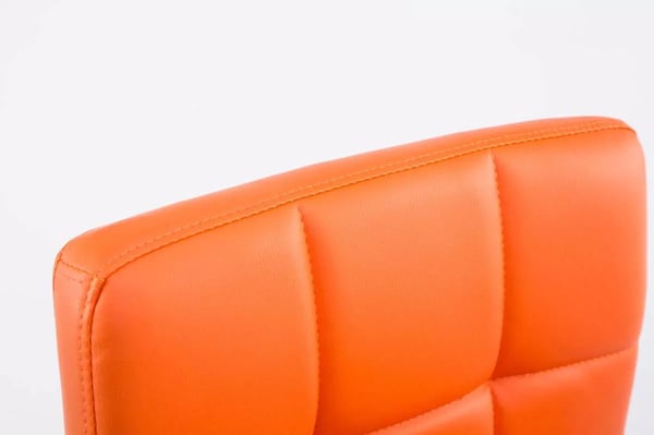 Sæt med 2 orange barstole i kunstlæder med krom metalfod - Palma V2
