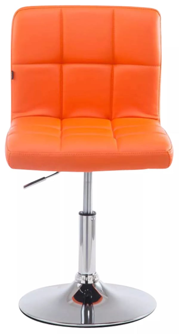 Sæt med 4 orange Palma V2 loungestole i kunstlæder med krom-look metalstel