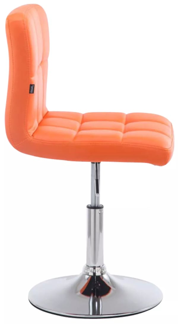 Sæt med 4 orange Palma V2 loungestole i kunstlæder med krom-look metalstel