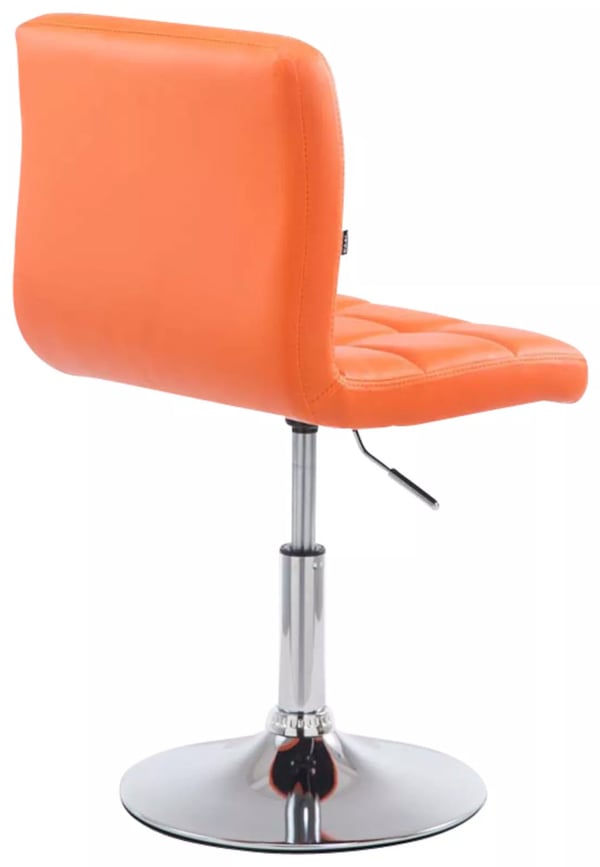 Sæt med 4 orange Palma V2 loungestole i kunstlæder med krom-look metalstel