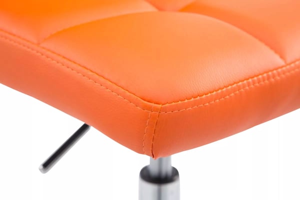 Sæt med 4 orange Palma V2 loungestole i kunstlæder med krom-look metalstel