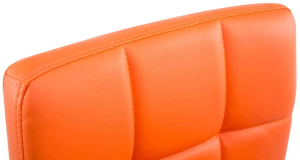 Sæt med 4 orange Palma V2 loungestole i kunstlæder med krom-look metalstel