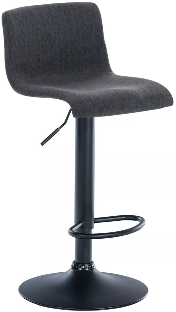 Hoover Mörkgrå Barstol i Tyg med Kromfärgad Metallram, Justerbar Höjd, Svängbar Sits - Modern & Bekväm för Hemmabaren