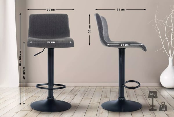 Baarijakkara Hoover, tummanharmaa kangas, krominvärinen metalliteline