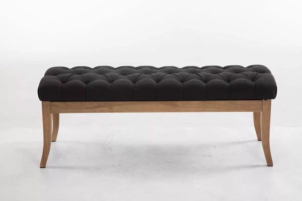 Tummanharmaa kangaspenkki Ramses, puujalat, 120cm