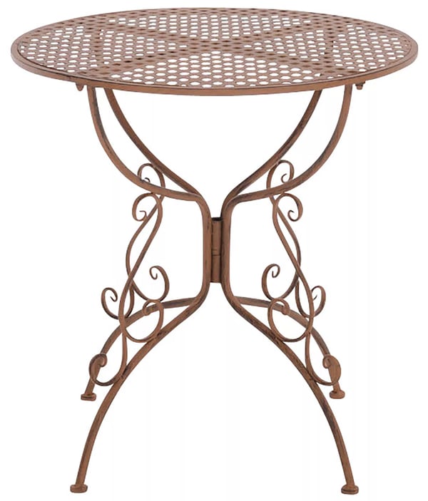 Amanda Antik Brun Metal Havebord - 70x70x74cm