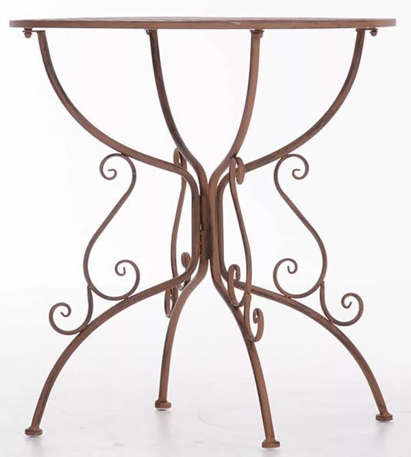 Amanda Antik Brun Metal Havebord - 70x70x74cm