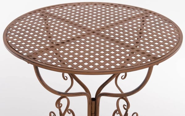 Amanda Antik Brun Metal Havebord - 70x70x74cm