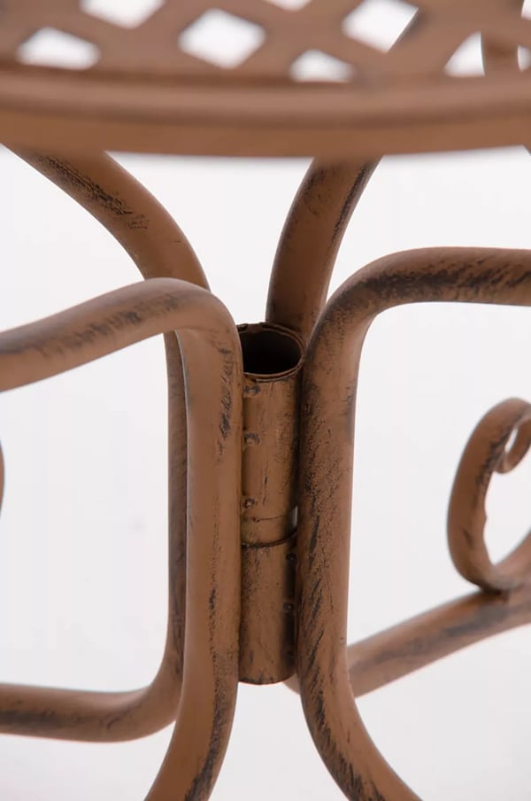Amanda Antik Brun Metal Havebord - 70x70x74cm