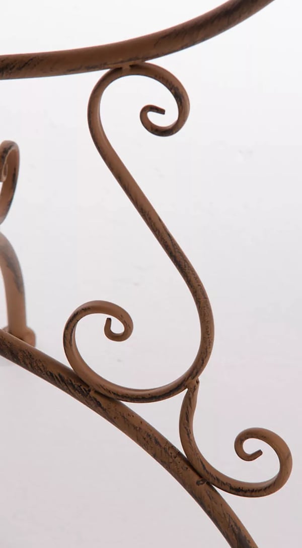 Amanda Antik Brun Metal Havebord - 70x70x74cm