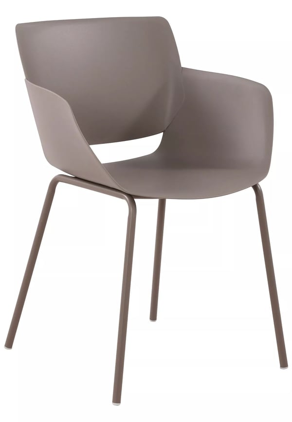 Alpena Beige Polypropylen Matstol med Pulverlackerad Stålram, Inomhus/Utomhus Väderbeständig