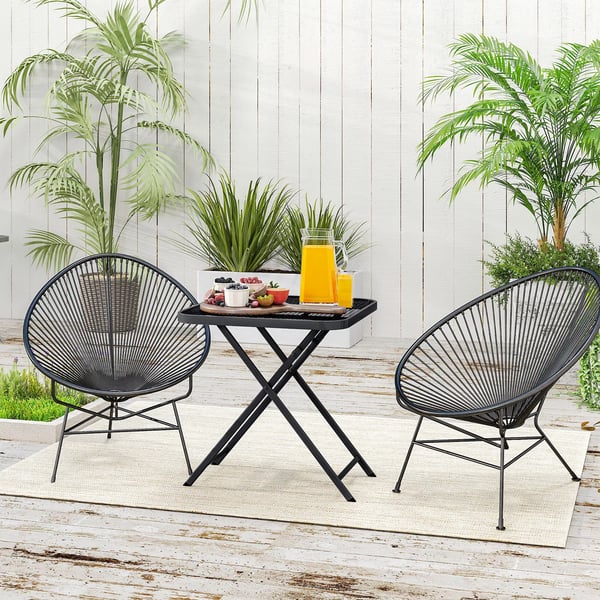 Outsunny PuutarhapCytC terCs musta, taitettava 70x70cm, sCCnkestCvC