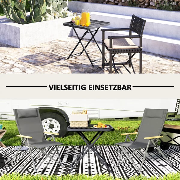 Outsunny PuutarhapCytC terCs musta, taitettava 70x70cm, sCCnkestCvC