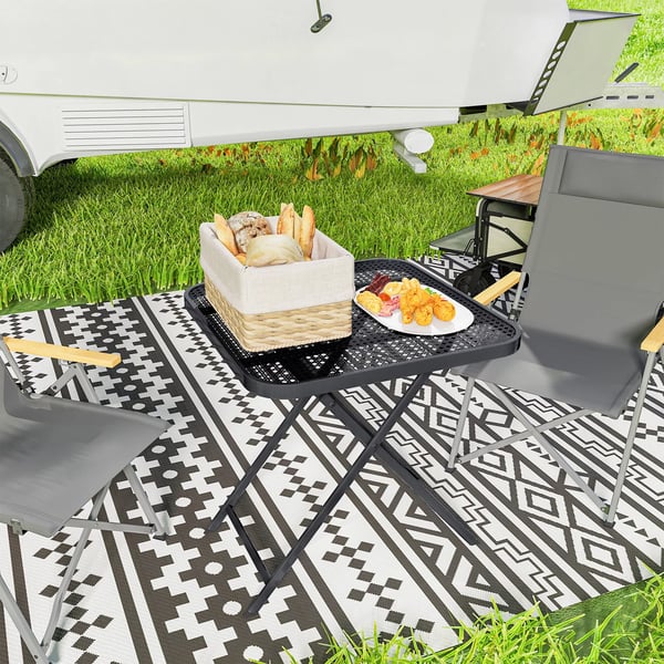 Outsunny PuutarhapCytC terCs musta, taitettava 70x70cm, sCCnkestCvC