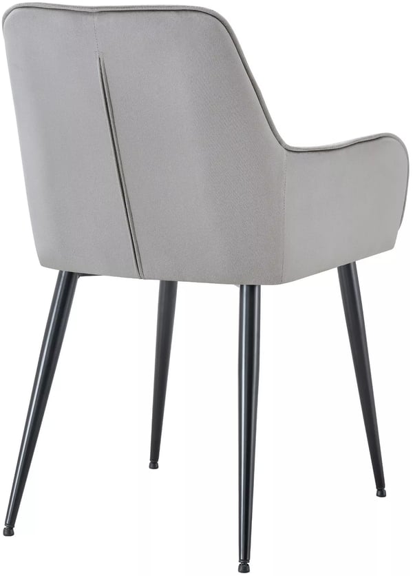 Ferndale Light Grey Velvet Dining Chair Set, 2 Pcs