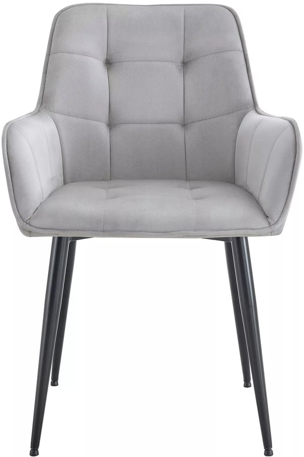 Ferndale Light Grey Velvet Dining Chair Set, 2 Pcs