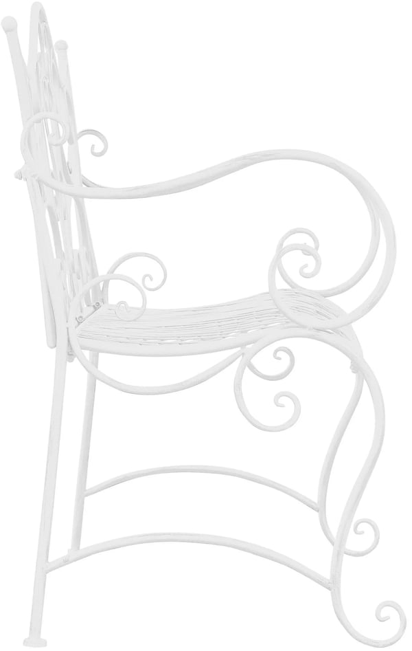 Tara Hvid Metal Havebænk - 113x47x89cm