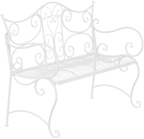 Puutarhapenkki Tara Valkoinen Metallinen 113x47x89cm Kantavuus 200kg