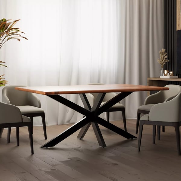 Hardwick Industrielle Sorte Metal Bordben Ramme, 150x78x71 cm - Robust Stålbase til Spise-/Konferenceborde