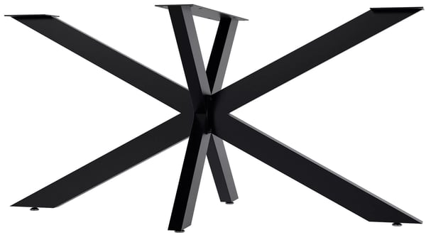 Hardwick industrielle sorte metalbordben (150 x 78 x 71 cm) - Robust pulverlakeret stålbund til spise-/konferenceborde