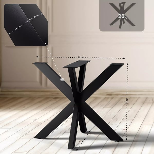 Hardwick industrielle sorte metalbordben - 85x85x71 cm