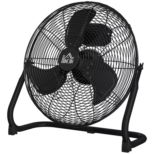 HOMCOM bordventilator, elektrisk ventilator med 3 hastighedsindstillinger, 120° justerbar vinkel til hjemmet, kontoret, soveværelset, sort