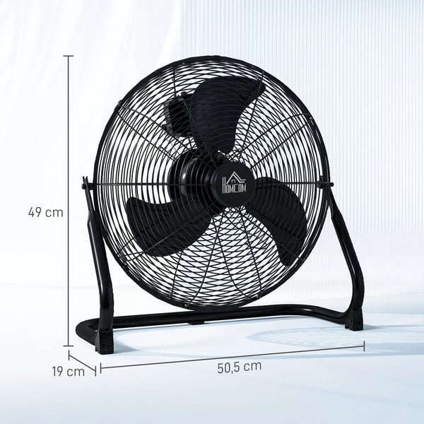 HOMCOM-pöytätuuletin, sähkökäyttöinen tuuletin 3 nopeudella, 120° säädettävä kulma, kotiin, toimistoon, makuuhuoneeseen, musta