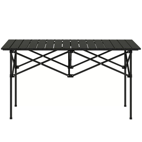 Outsunny Klapbord i Aluminium, Sort til Camping og Have, 95x55cm