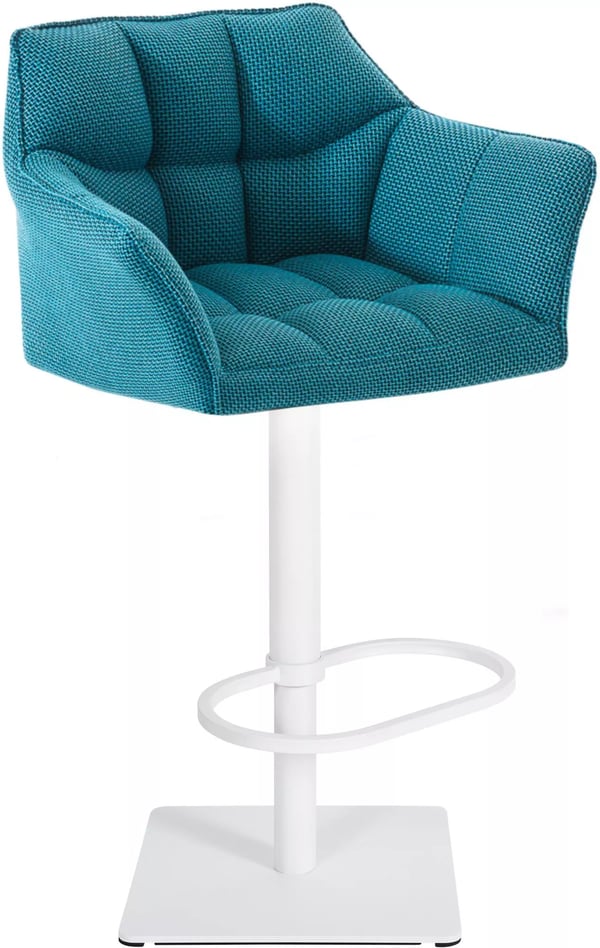 Damaso turkos tygbarstol med metallställ - höjdjusterbar 58-83 cm, 360° svängbar