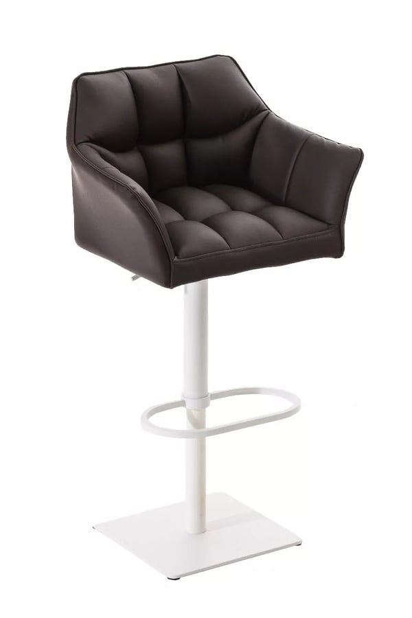 Damaso Brun Faux Läder Justerbar Svängbar Barstol med Metallram - 58-83 cm Höjd