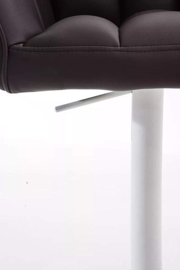 Damaso Brun Kunstlæder Justerbar Drejebar Barstol med Metalramme - 58-83 cm Højde