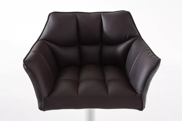 Damaso Brun Kunstlæder Justerbar Drejebar Barstol med Metalramme - 58-83 cm Højde
