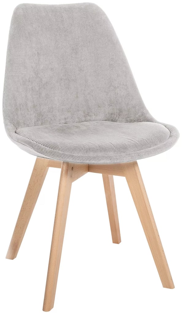 Beige matstol i konstläder med träram