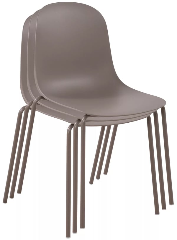 Hardin pinottava tuoli, muovi/metallirunko, taupe (2 kpl)