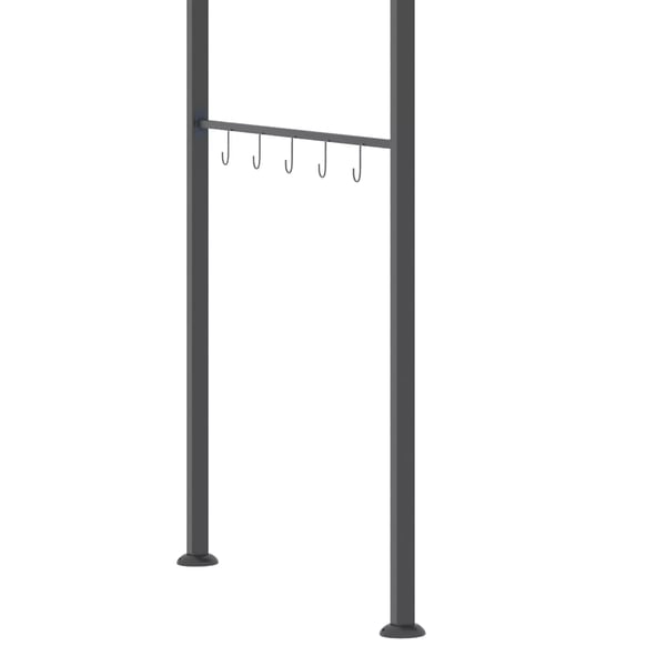 Outsunny grillpavillon, grilloverdækning, regnbeskyttelse, UV-bestandig, vandtæt, med kroge, stålramme, polyester, grå, 215 x 150 x 174/220 cm