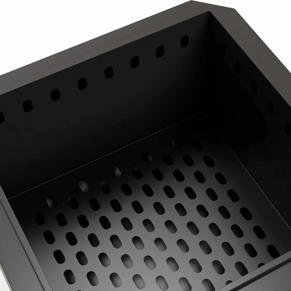 Outsunny Metallinen Tulikuoppa, Musta, Neliömäinen, Savuton Nuotiokori