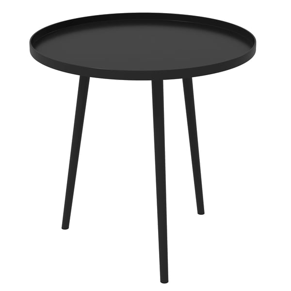 Outsunny sidebord, sofabord, havebord, terrassebord til have, altan, stål, sort, 40 x 40 x 50 cm