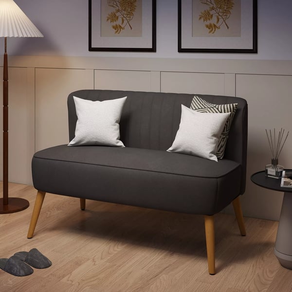 HOMCOM 2-sits soffa, mrkgr gr, polyester