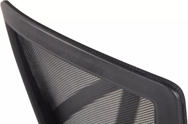Ergonomisk kontorstol med imiteret læder, plastramme, sort/sort - maks. belastning 136 kg
