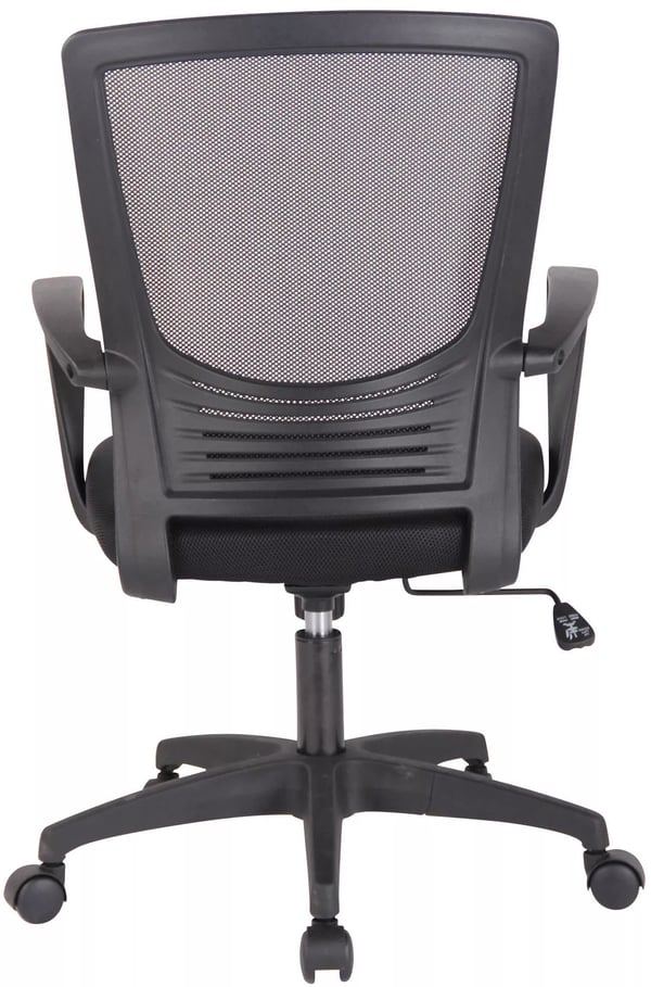 Ergonomisk kontorstol med imiteret læder, plastramme, sort/sort - maks. belastning 136 kg