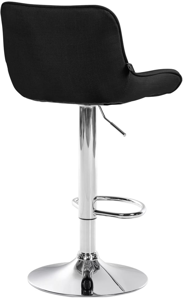 Vonore justerbar sort stof barstol med metalramme