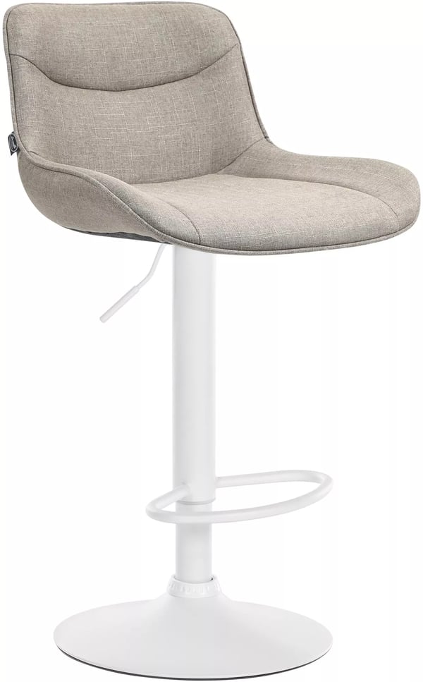 Vonore Barstol i Tyg - Taupe, Metallram, Justerbar Höjd, Svängbar, Vadderad Sits