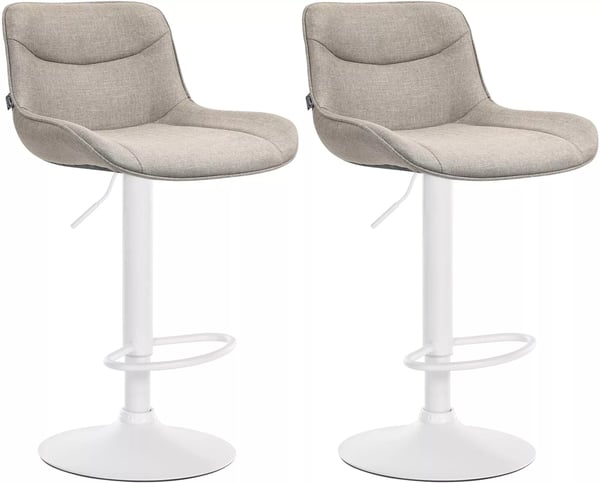 Set med 2 Vonore barstolar i tyg med metallbas