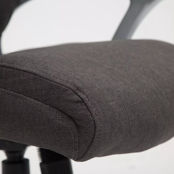 Mørkegrå stofkontorstol med plastramme - Ergonomisk, højdejusterbar, vippefunktion