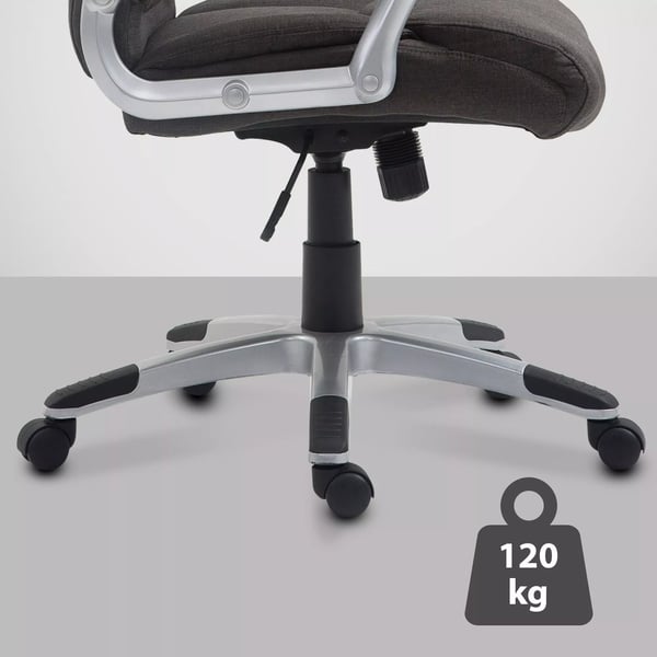 Mørkegrå stofkontorstol med plastramme - Ergonomisk, højdejusterbar, vippefunktion