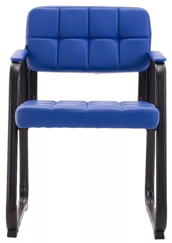 2 x vierastuolia Canada B, keinonahka, sininen, mattamusta metallirunko