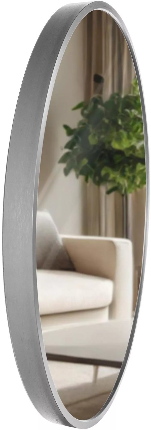 Elsie M Vægspejl - Rund Metalramme, Sølvfinish, 45 cm Diameter