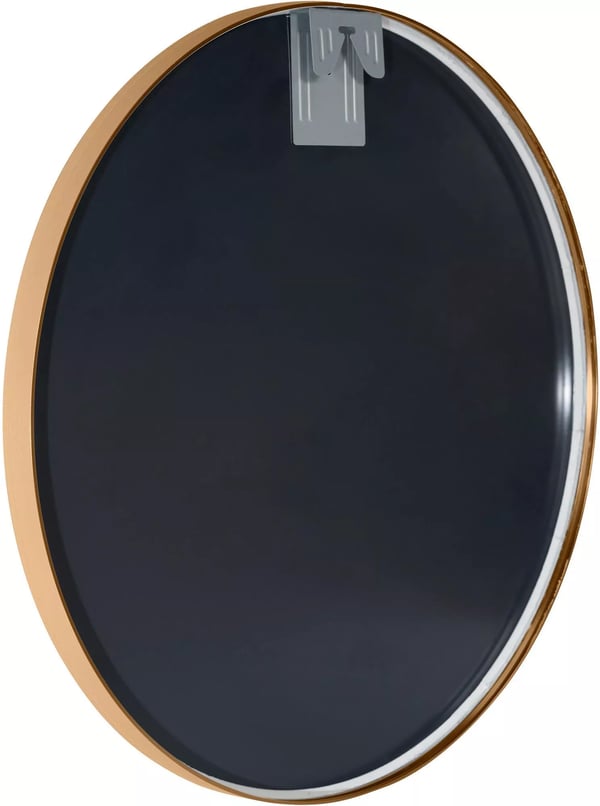 Elsie L Guld Mat Metal Vægspejl 60cm, Rundt, Minimalistisk Design, Monteringsudstyr Inkluderet