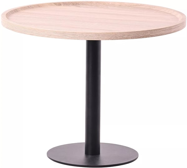 Aspen sidobord i ekträ med matt svart metallram (set om 2)