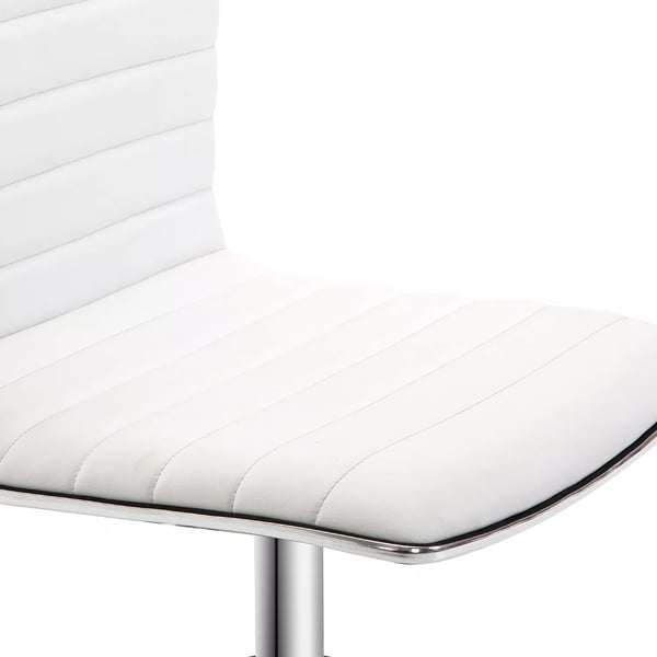 HOMCOM Frisørstol Drejestol Højdejusterbar med Ryglæn i PU Kunstlæder, Hvid 48x52x78-90 cm